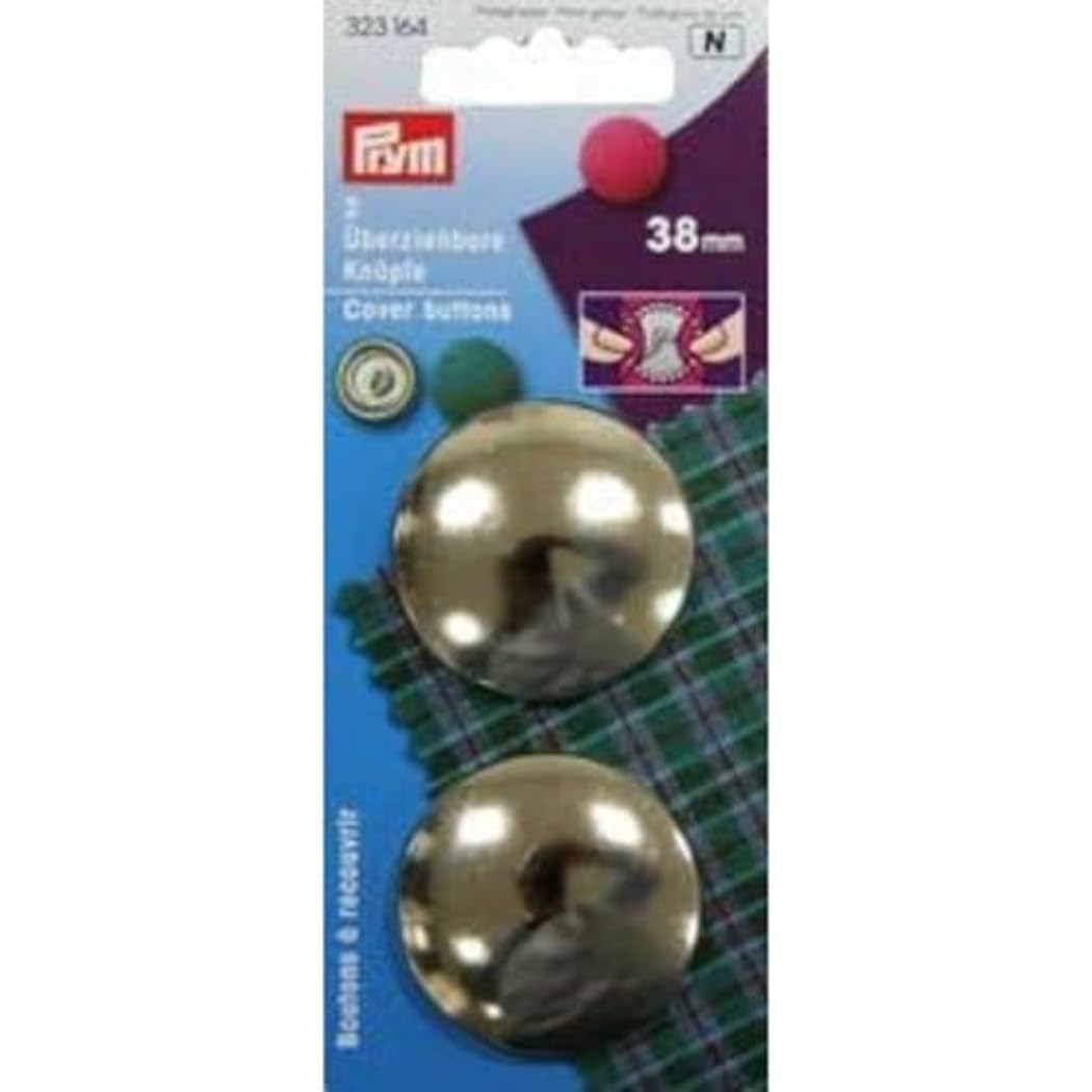Prym PRYM_323164-1 Cover Buttons Brass Silver col 38 mm Without Tool — image 1