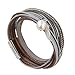 GelConnie Feather Wrap Bracelet Braided Bohemian Leather Bracelet Boho Multilayer Bracelets LPB244-gray