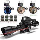 AR15 Tactical Rifle Scope 4-16x50EG Dual Illuminated Optics Scopes and Electronic Holographic R&G Dot Sight With Free 22mm/11mm Rail Mount for Hunting