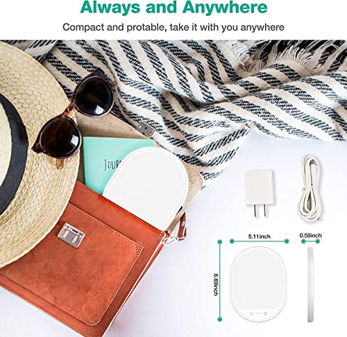 UV-Free 10000 Lux Daylight Lamp - Touch Control with 3 Brightness Levels & 4 Timer Functions, Large Surface & Rotatable Stand for Home/Office