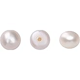 BEADIA Natural Half Drilled Pearl Beads White 5.5-6mm 12pcs AAAA Freshwater Cultured Loose Gemstone Beads for DIY Stud Earring Jewelry Making