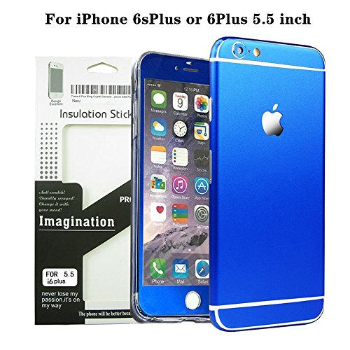 Toeoe 6sPlus/ 6Plus (5.5  ) High-strength and Super-thin Tough Metallic Film Sticker Full Body Protector Skin for iPhone 6Plus / 6sPlus Blue