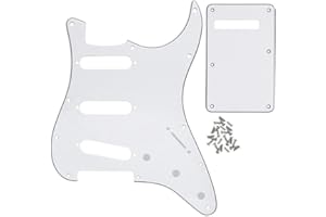 IKN 3Ply White ST Pickguard Backplate Set for 3 Single Coil Pickups-11 Hole, come with Pickguard Screws