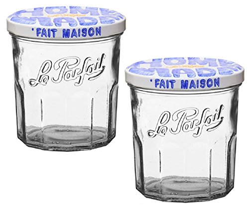 Le Parfait Glass Jam Jar Fait Maison For Homemade Jam or Decoration, 324ml (Pack of 2)
