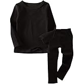 Little Boys Girls Long Johns Thermal Underwear Set 2PC Crewneck Tops and Bottom Toddler Kids Pajamas Warm Jammies,(1-7yrs)