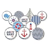 Nautical Ahoy Baby Shower Favor Stickers (Set of 324)