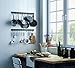 Wallniture Volkan Kitchen Utensil Holder Rail, Wall Rack with Hooks for Hanging Pots and Pans, Frosty Black 30 Inch