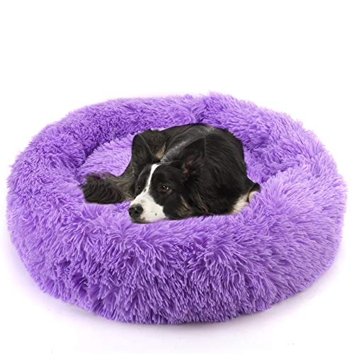 NOYAL Donut Dog Cat Bed, Soft Plush Pet Cushion, Anti-Slip Machine Washable Self-Warming Pet Bed – Improved Sleep for Cats Small Medium Dogs (Multiple Sizes)
