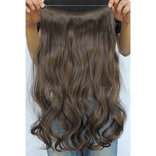 Secret Halo Hair Extensions Flip in Curly Wavy Hair Extension Synthetic Women Hairpieces 20" (Rust Brown #8A) - Thumbnail 2