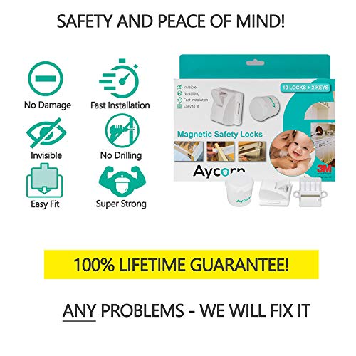 aycorn child & baby safety proof magnetic cupboard locks