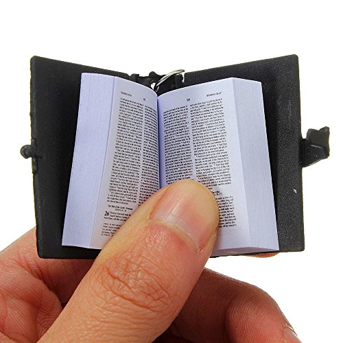 RAYNAG Set of 6 Holy Bible Keychain Mini Book Key Ring Religious Gift - Thumbnail 3