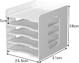 PUNCIA 5-Tier A4 Desk Paper Tray Organizer White Filing Holder view 4