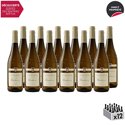 Vin de Savoie Chardonnay Blanc 2018 - Philippe et Sylvain Ravier - Vin AOC Blanc de Savoie - Bugey - Cépage Chardonnay - Lot de 12x75cl