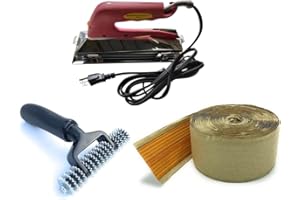 Zimpty ZY377 10in. 800-Watt Carpet Seaming Iron, Carpet Joining Tape - Super Heat Bond Seaming Red Stitch and Seaming Roller Spiked Star Grooming Carpet Pile Roller