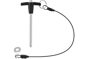 VXCICC T Handle Quick Release Pin 0.2 Inch Diameter,304 Stainless Steel Ball Locking Pin with Push Button Lanyard Usable Length 2.76"(5mm x 70mm)