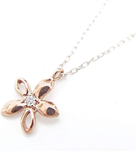 Amazon ハワイアンジュエリー Locomocoaloha ネックレス 10k 10金 Dn10kpg ピンクゴールド プルメリア 天然ダイヤモンド 0 01ct付 正規品 ジュエリー ネックレス 通販