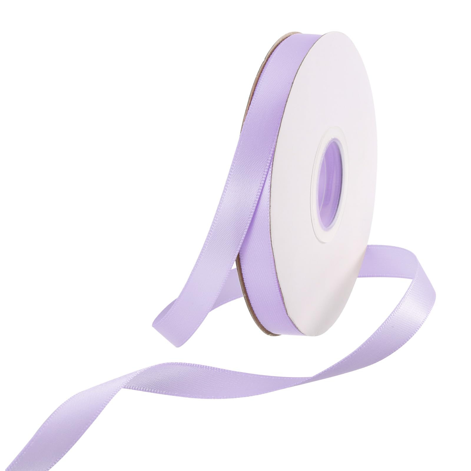 Rebower 10mm Satin Ribbon 91m Thick Double Face Grosgrain Silk Ribbon, [for Gift Wrapping, Hair Bows, Wedding, Cake, Flower] - 100 Yard/300ft/ Light Purple