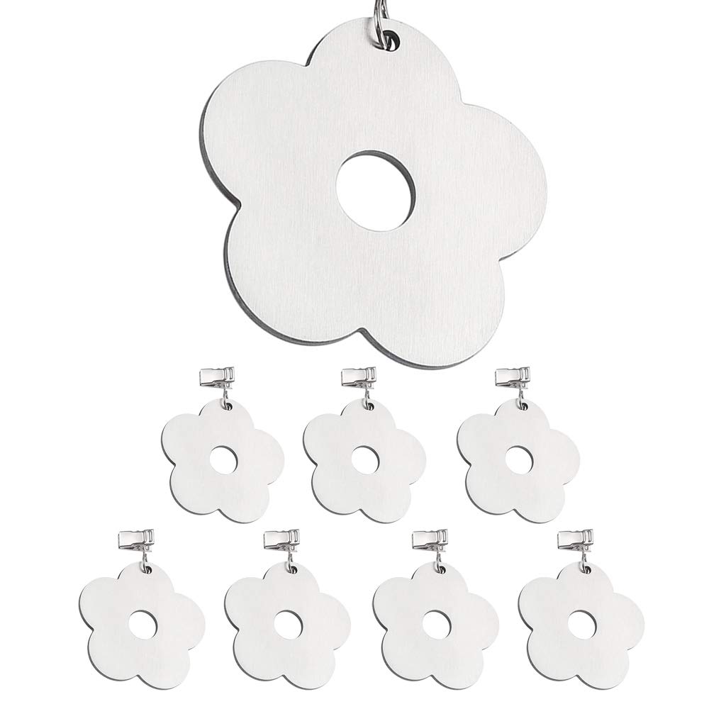 Tablecloth Weights, Pack of 8 Stainless Steel Flower Shaped Table Cover Weights Hangers Tablecloth Clips Clamps for Outdoor Picnic Family Dinner Table Decoration