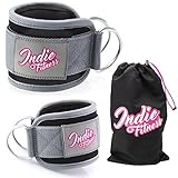 Premium Ankle Straps for Cable Machines by Indie Fitness Best Cable Attachment to enhance Abs, Glutes & Leg Workouts Exercises Weightlifting Adjustable Neoprene Ankle Cuffs for Glute Fitness