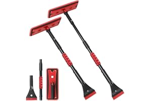 TSUGAMI 36" Car 3-in-1 Snow Brush, Detachable & Extendable Ice Scraper with Wide Foam Head & Ergonomic Grip, Lightweight Alum