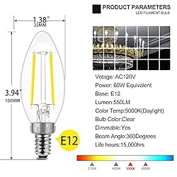 Energetic B11 E12 Candelabra LED Bulbs 60 Watt