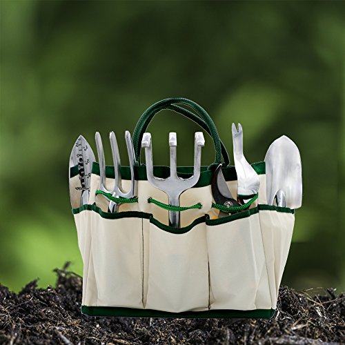image for AUOON 7 Piece Garden Tool Set, Garden Gift Set, Including Trowel, Tran