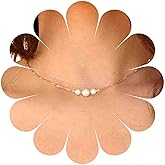 Yheakne Boho Pearl Choker Necklace Gold Pearl Pendant Necklaces Tiny Bead Floating Necklaces Minimalist Wedding Necklace Jewelry Women