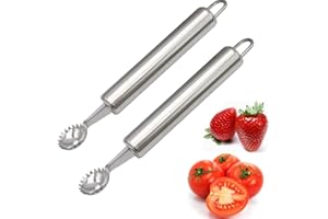 YARZFERI 2 Pcs Stainless Steel Tomato Corer Tool Strawberry Huller Tool Multi-Function Tomato Corer Remover for Strawberry,To