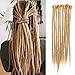 DAIRESS 10 Stands 20 Inches Handmade Dreadlocks Extensions Crochet Braids Reggae Hair Hip-Hop Style Faux Locs Crochet Hair For Rock&Roll Hippie Braiding Hair (#24 Dark Blonde)