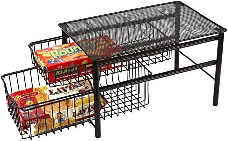Houzl Stackable Under Sink Cabinet Sliding Basket Organizer Drawer