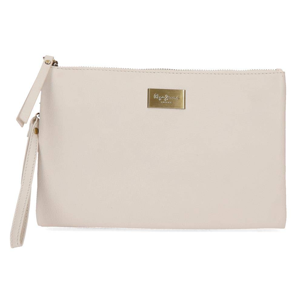 Pepe Jeans Lica Wallet Handbag Beige 22x17x2 cms Leather