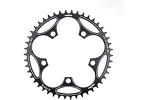 KTKEET 110/130 BCD Chainring 36/38/40/42/44/46/48/50/52/54/56/58/60T 5 Screws Round Narrow Wide Bicycle Chainring for 9/10/11 Speed Road Bike Folding Bicycle