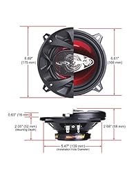 BOSS Audio Caos Exxtreme de altavoces coaxiales, 225 watt max. 3 vías, Un solo color