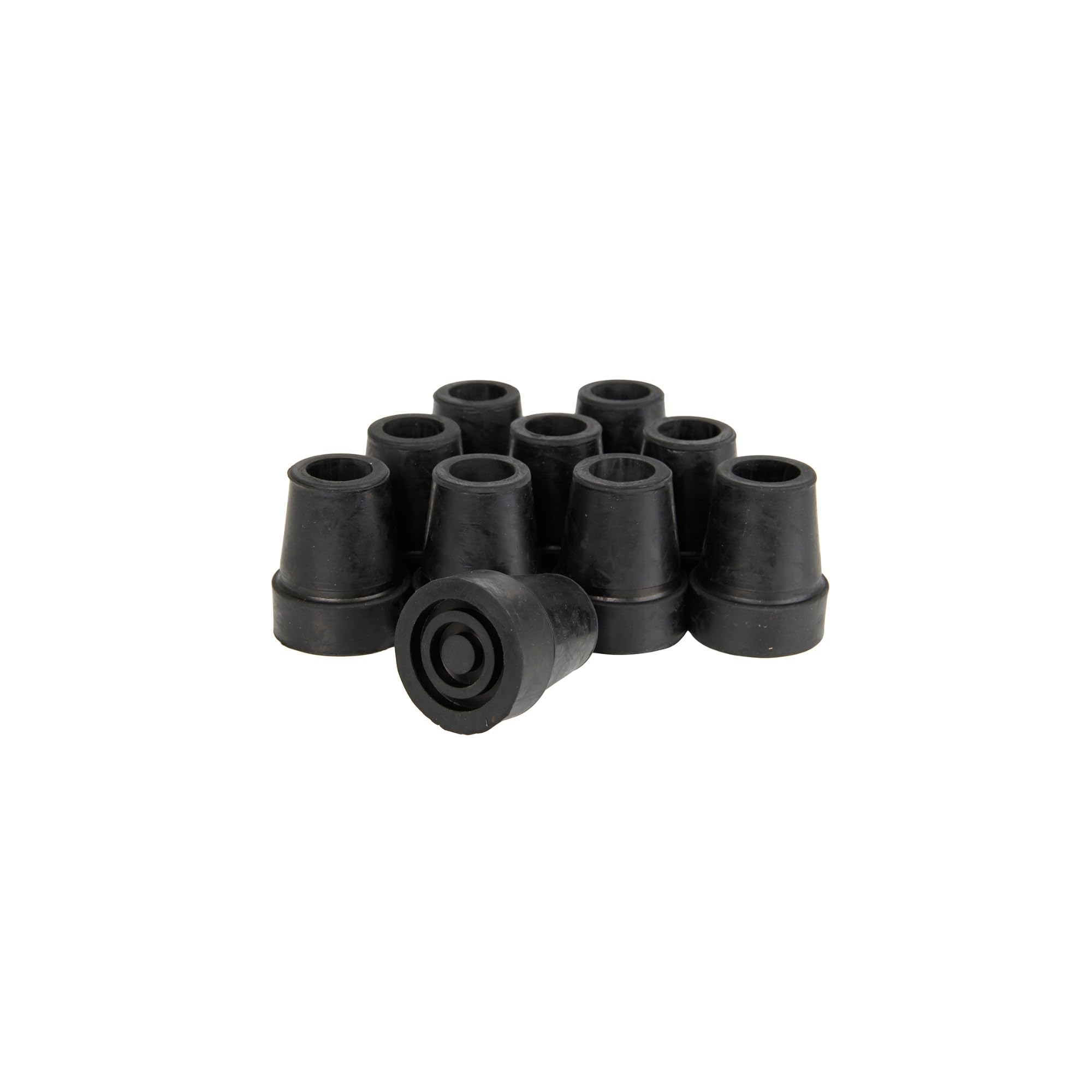 Qty: 10x 19mm (3/4") Rubber Ferrules, Tips or Feet for Walking Sticks or Canes - Black - By Lifeswonderful