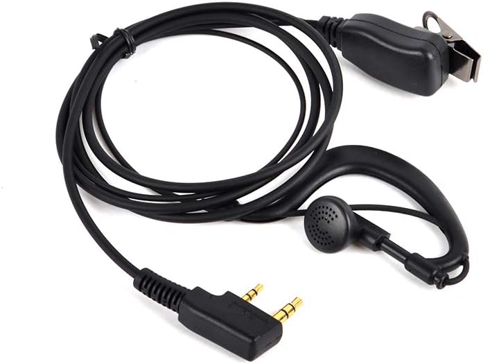HYS Walkie Talkie Headset Radio Earpiece Compatible with Kenwood Baofeng UV-5R Mini BF-888S Kenwood Quansheng UVK5 2 Pin Two Way Radio