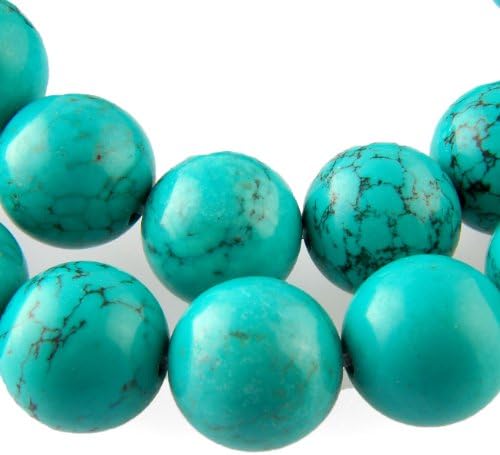 Chalk Turquoise 6mm round beads - string