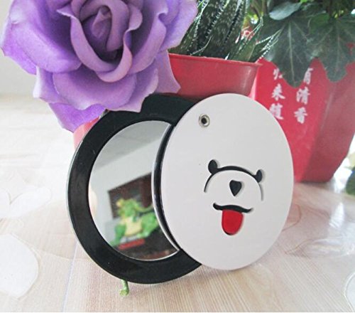 YChoice Cute Baby Toy Mini Round Cartoon Bear Pattern Small Glass Mirrors Circles for Crafts Decoration Cosmetic Accessory