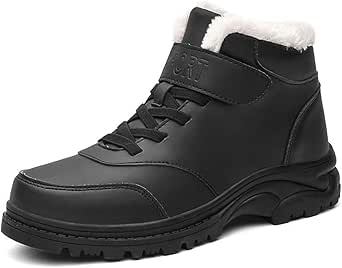 Amazon.com: Old People Snow Boots Winter Short Plush Thick Warm Non-Slip Soft Sole Walking Shoes 