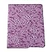 HDE Rotating iPad Case Magnetic Folding Leather Cover Folio Flip Stand for Apple iPad 2 iPad 3 iPad 4 (Purple Embossed)