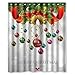 Custom Xmas Merry Christmas Happy New Year Waterproof Polyester Fabric 60(w) x 72(h) Shower Curtain and Hooks