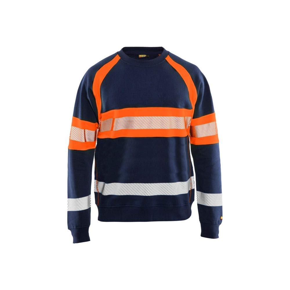 Blakläder 335911588953XXXL High-Vis Sweatshirt, Navy Blue/Orange, 3X-Large