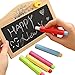 5pcs Chalk Holder Colored Plastic Blackboard Adjustable Chalk Clip with 5pcs White Chalks for Teachers Kids School Office Drawing Board