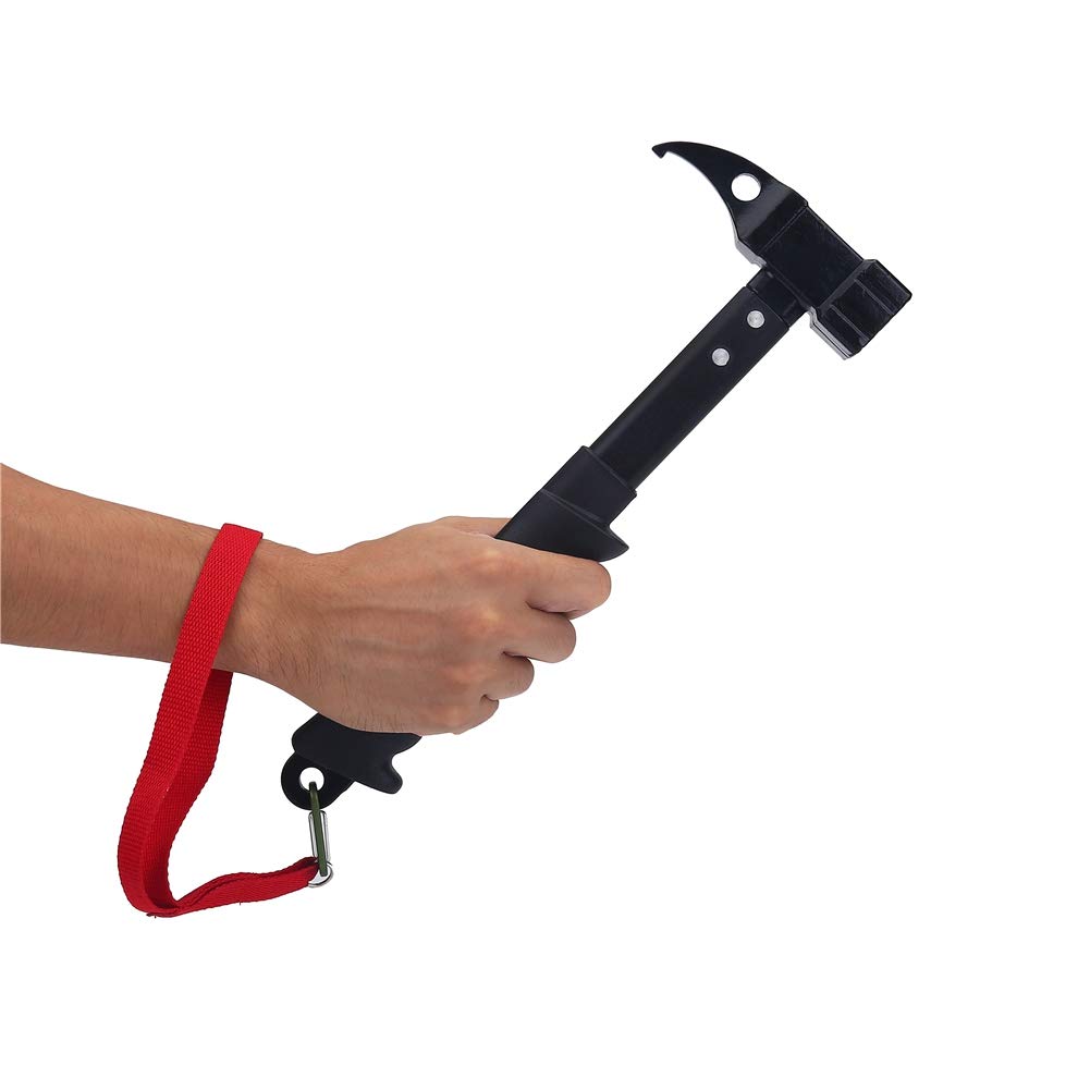 Professional Outdoor Framing Hammer, High Strength Head Rubber Handle with Lanyard Nail Puller Camping, Comfortable Handle