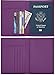 SimpacX Genuine Leather Passport Cover Holder RFID Blocking for Men & Women Travel Wallet (synethic leather purple)