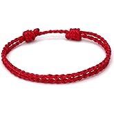 MeganJDesigns Double-Layered Red String Protection Bracelet for Women, Men and Teens, Adjustable Kabbalah Red String, Cord Talisman, Negative Energy and Evil Eye Protection Shield