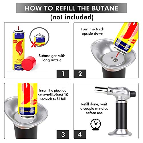 iVict Culinary Torch, Butane Torch Lighters with Safety Lock and