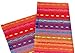 Ivenf Set of 4 100% Handmade Woven Braided Ribbed Cotton Table Mats/Placemats Rainbow Red 12
