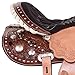 Manaal Enterprises Premium Leather Western Barrel Racing Adult Horse Saddle Tack, Size 16″ Inches Seat Available, Free Matching Leather Headstall, Breast Collar, Reinsthumb 4