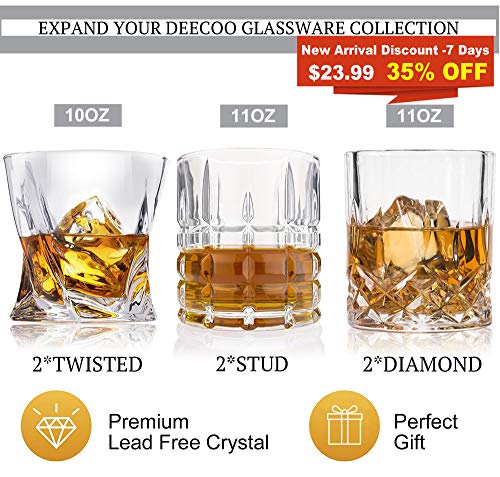 DeeCoo Whiskeygläser, Premium-Scotch-Gläser, 10 Stück, 325 ml, 6 Stück, altmodische Whiskeygläser, Stil-Gläser für Bourbon-/Rum-Gläser/Bar-Trinkgläser, Whiskeygläser (gemischt) – Bild 3