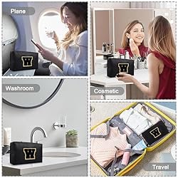 Small Travel Initial Preppy Patch Makeup Bag, Cute